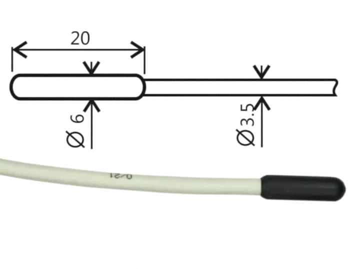 Teplotní sonda Pt1000TR160/C, konektor CINCH, kabel 5m - Comet SN201C