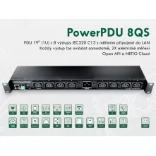 NETIO PowerPDU 8QS - PDU s 8x IEC-320 C13 výstupy napájení