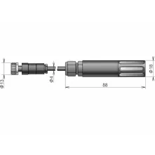 Sonda DigiL/E, teplota/relativní vlhkost s filtrem, kabel 1m - Comet DIGIL/E-1