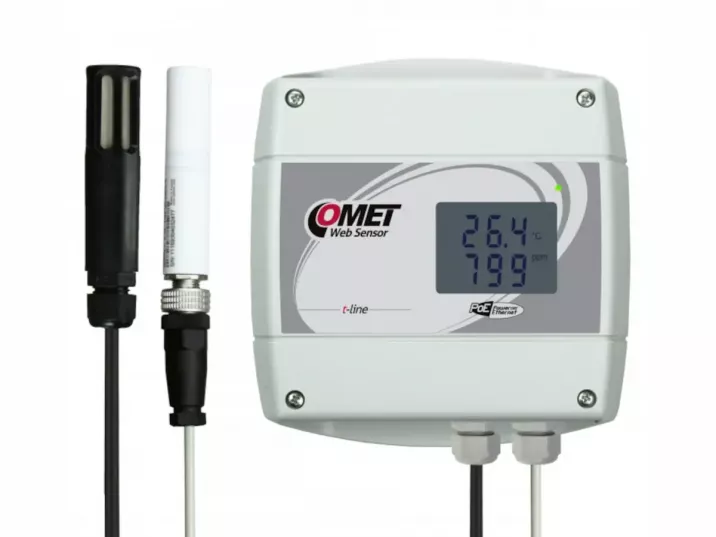 Web Sensor s PoE Comet T6641 - snímač teploty, vlhkosti, koncentrace CO2 s výstupem Ethernet